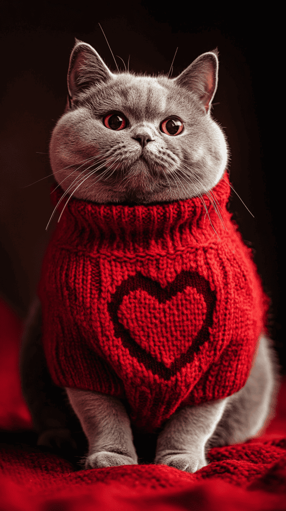 Cozy and stylish, these sweetheart sweaters blend warmth with playful Valentine’s prints, offering comfort and agility for every feline. Perfect for chilly days, they keep cats looking cute while staying snug.