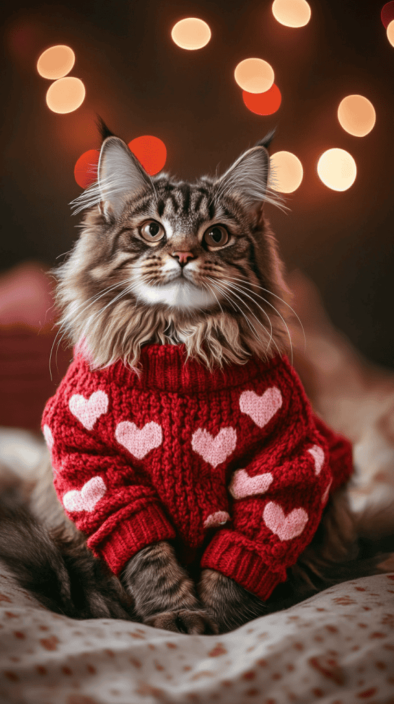 Cozy and stylish, these sweetheart sweaters blend warmth with playful Valentine’s prints, offering comfort and agility for every feline. Perfect for chilly days, they keep cats looking cute while staying snug.