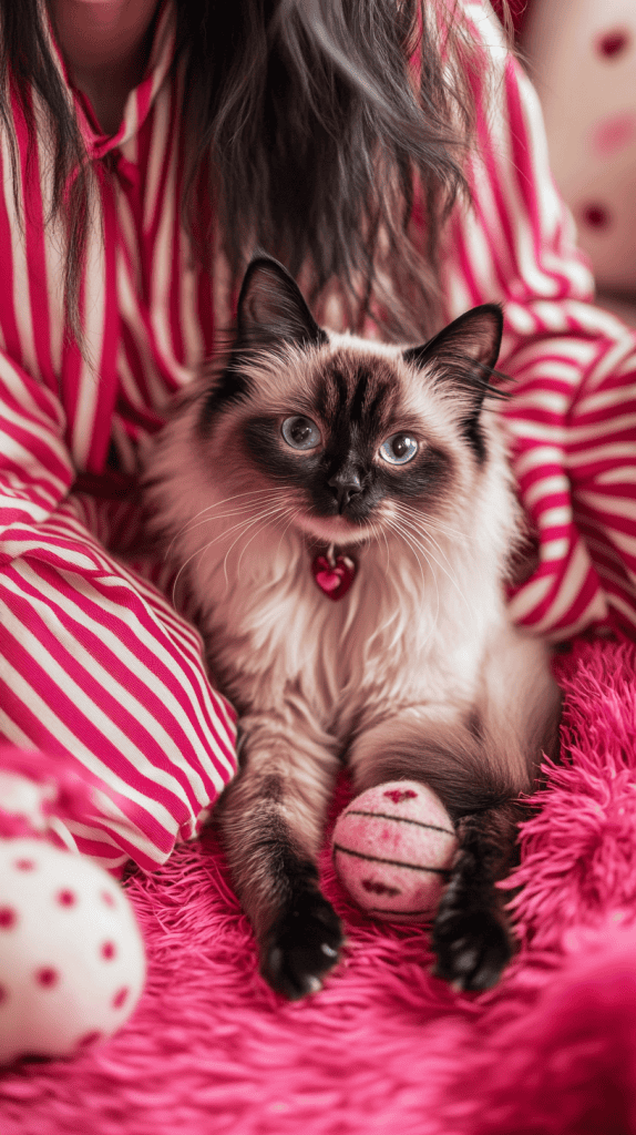 Cats dressed in matching Valentine outfits with their humans bring playful harmony to the season. With shared colors, prints, and cozy styles, these pairs turn every moment into a perfect photo-op.