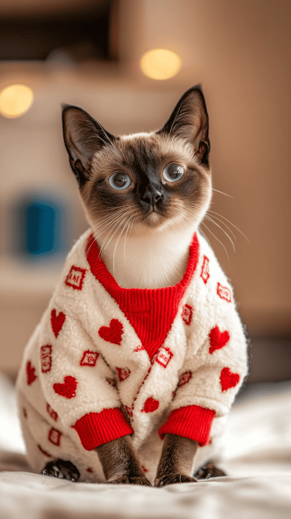 Cats channel the charm of handwritten affection in outfits featuring letter prints, tiny satchels, and romantic stamp details. With soft tones and playful accents, they’re dressed to deliver love in every step.