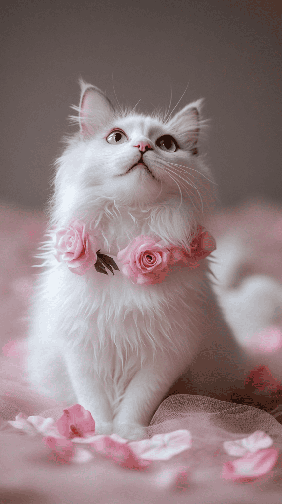 Soft tulle, delicate petals, and rose-toned layers bring out the romantic charm of these floral Valentine looks. A picture-perfect choice for cats who love the spotlight.