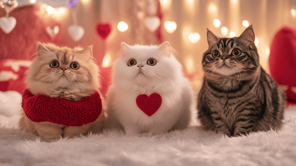 Cats styled with care show how Valentine fashion can be both festive and feline-friendly. Soft fabrics, easy fits, and gentle details keep every look cozy and stress-free.